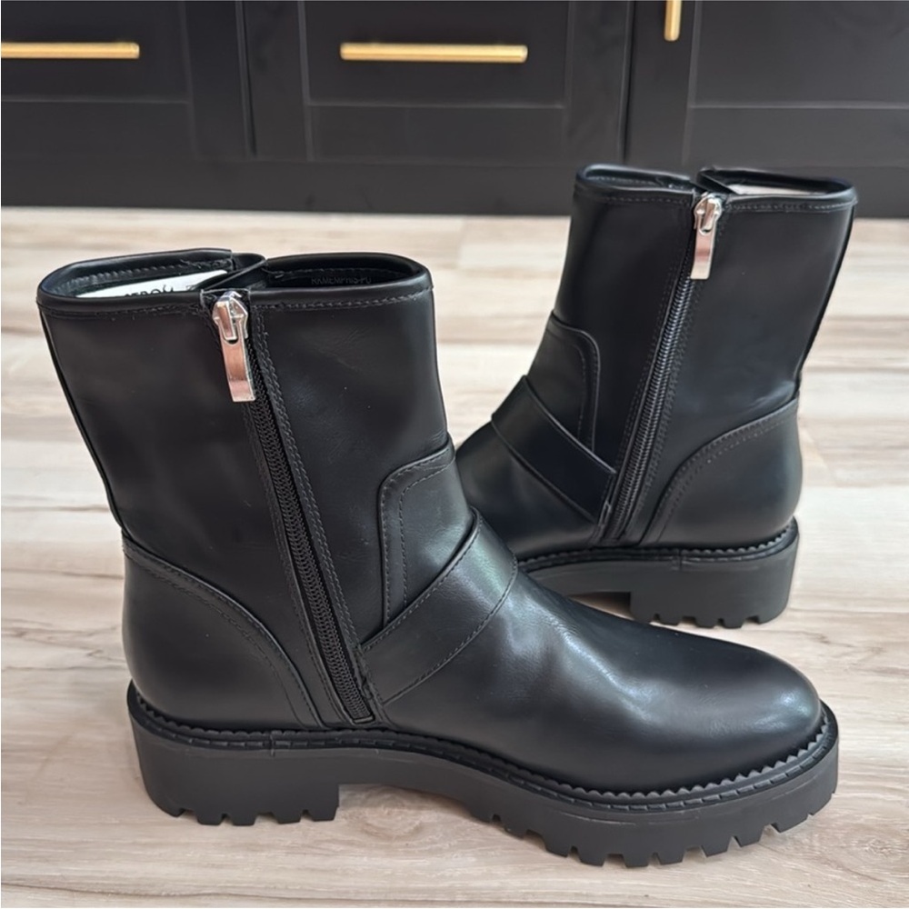 Nordstrom Macombs Water-Resistant Moto Boots – Black | Lug Sole - Picture 4 of 9